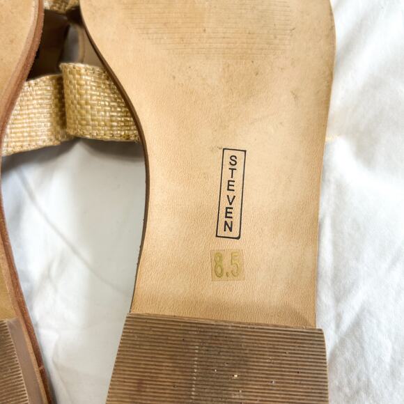Steven by Steve Madden Hadyn Raffia Slide Sandals Natural Tan Size 8.5 EUC - Picture 7 of 8